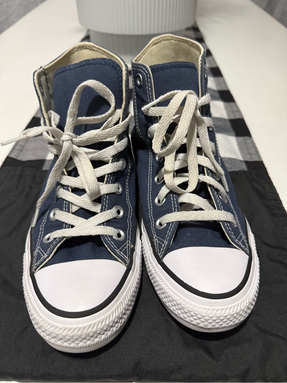 Converse Navy High-Top Canvas Sneakers with White Accents